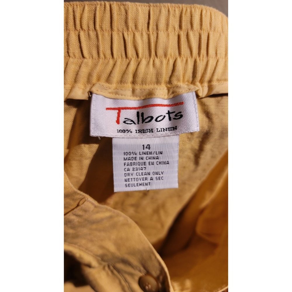 Talbots Yellow 100% Irish Linen Maxi Skirt Size 14 - Picture 4 of 5